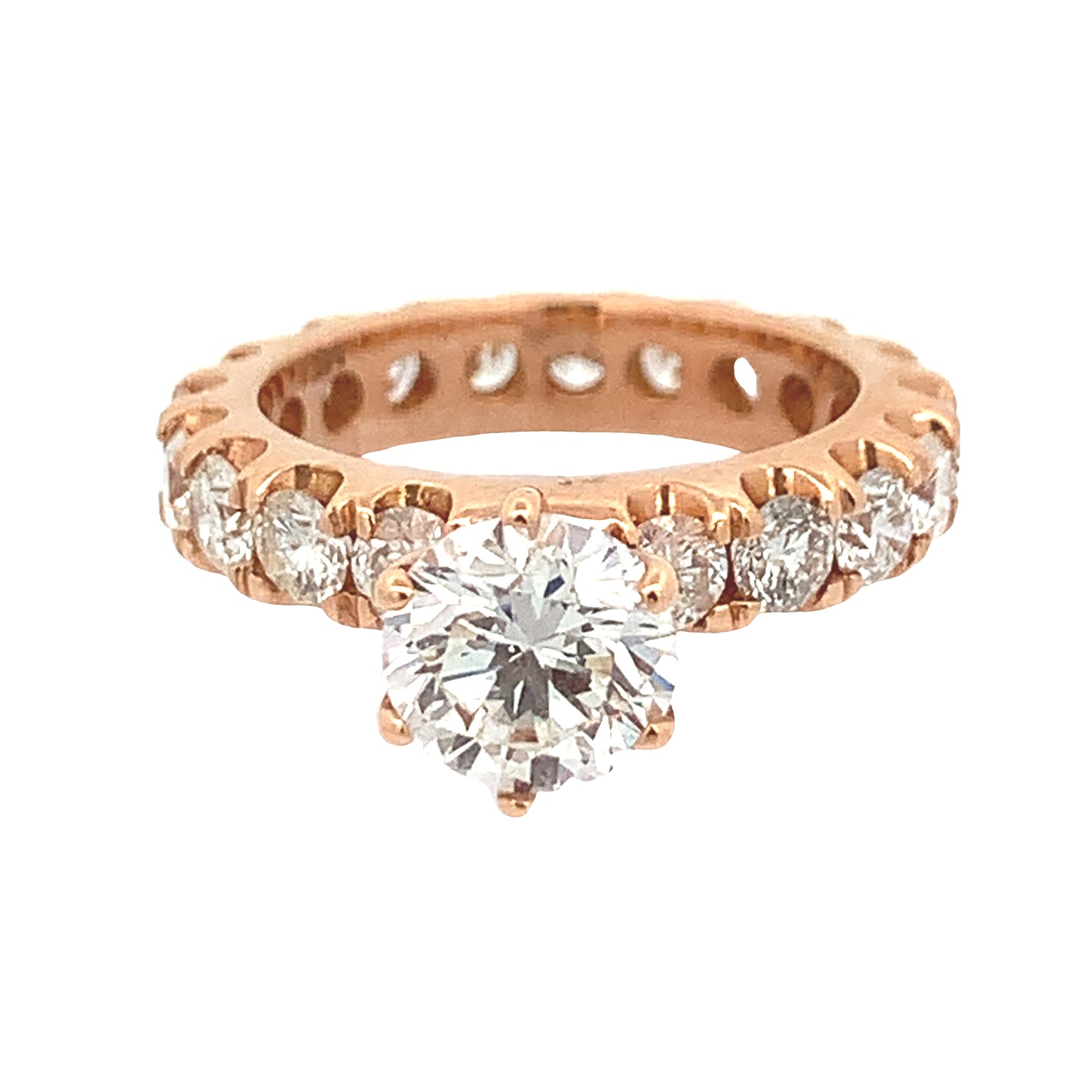 5.20ct diamonds 18k Gold Engagement Ring with Round Diamonds (choose your color)