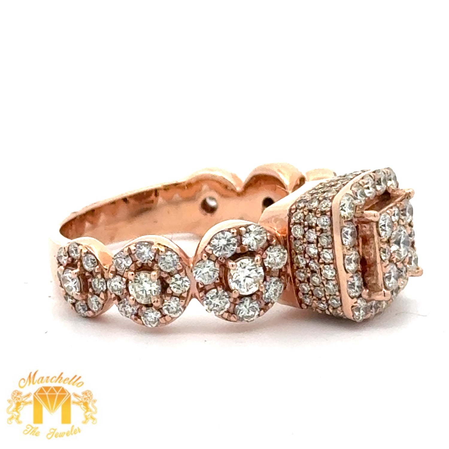 14k Rose Gold and Diamond RIng with Round Diamonds