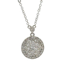 Load image into Gallery viewer, 14k White Gold and Diamond Round Shaped Necklace