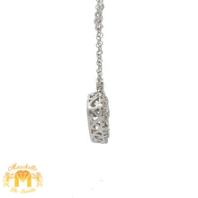 Load image into Gallery viewer, 14k White Gold and Diamond Heart Shaped Necklace with Round Diamonds