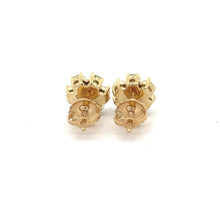 Load image into Gallery viewer, 14k yellow gold and diamond Flower Earrings