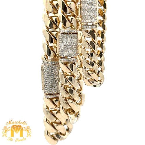 14k Yellow Gold and Diamond 11.5mm 260.4 grams Miami Cuban Chain