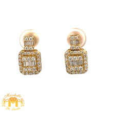 Load image into Gallery viewer, 14k Yellow Gold and Diamond Earrings with Baguette and Round Diamonds