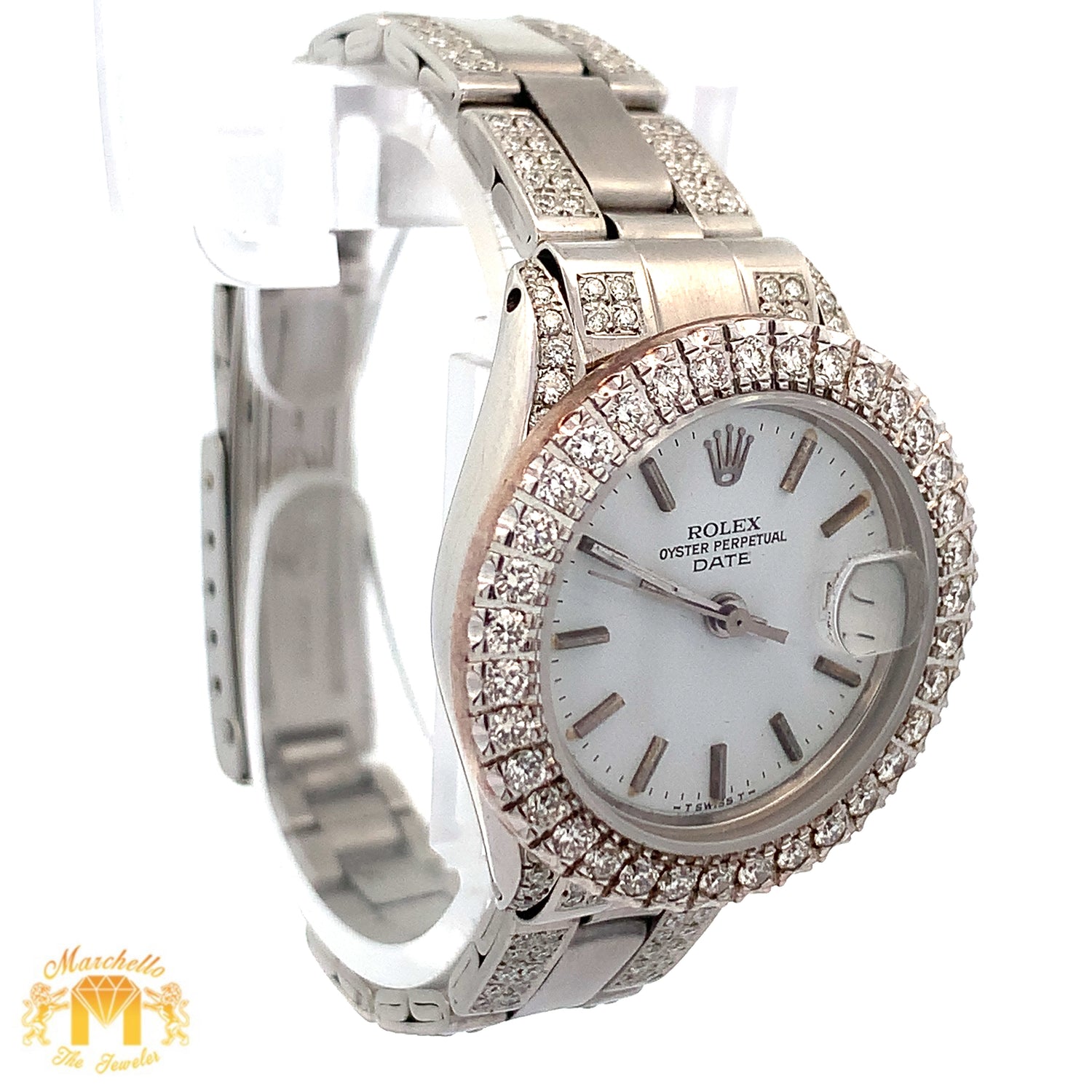 26mm Rolex Ladies`Diamond Watch with Stainless Steel Oyster Bracelet