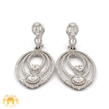 Load image into Gallery viewer, VVS/vs high clarity diamonds set in a 18k White Gold Dangling Oval Shape Diamond Earrings