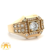 Load image into Gallery viewer, 14k Yellow Gold and Diamond Men`s Ring with Round Diamonds