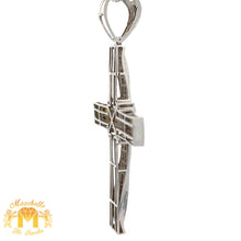 Load image into Gallery viewer, 5.80ct diamonds 14k white gold Cross Pendant