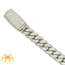 Load image into Gallery viewer, 11.70ct diamonds 14k White Gold Miami Cuban Bracelet with Round Diamonds