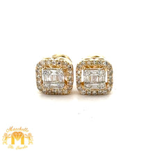 Load image into Gallery viewer, 3 piece deal: Yellow Gold and Diamond Earrings + Free pair of smaller Diamond Earrings + Gift from MTJ (MOTHER`S DAY SPECIAL)