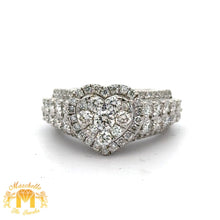 Load image into Gallery viewer, 3ct diamonds 14k White Gold Heart shape 2-piece Bridal Set with Round Diamonds