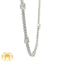 Load image into Gallery viewer, VVS/vs high clarity of diamonds set in a 18k White Gold Fancy Cushion Necklace