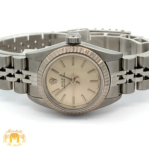 Factory 24mm Ladies` Rolex Watch with Stainless Steel Jubilee Bracelet (Rolex papers)