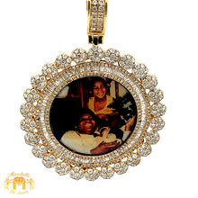 Load image into Gallery viewer, 3.33ct Diamonds 14k Yellow Gold Memory Picture Pendant with Baguettes and Round Diamonds
