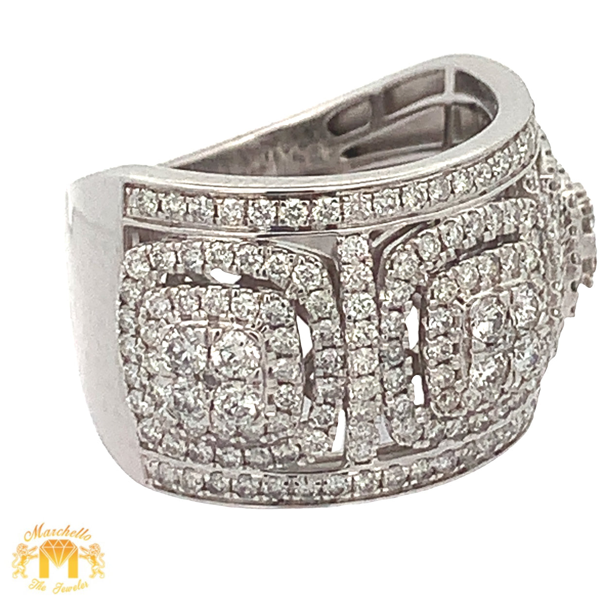 14k Gold and Diamond Men`s Ring with Round Diamonds (choose your color)
