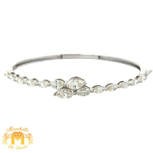 3.16ct diamonds 14k white gold Fancy Bangle Bracelet