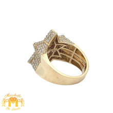 Load image into Gallery viewer, Yellow Gold and Diamond Star of David Ring with Baguette and Round Diamonds