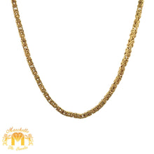 Load image into Gallery viewer, 14k Yellow Gold and Diamond Cross Pendant and Yellow Gold Byzantine Chain Set