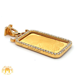 3.40ct Diamonds 24k Yellow Gold Suisse Lady Fortuna Bar Diamond Pendant (LIMITED EDITION)