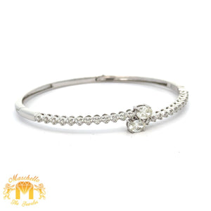 14k white gold and diamond Fancy Bangle Bracelet