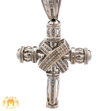 Load image into Gallery viewer, 14k White Gold and Diamond Cross Pendant with Round Diamonds