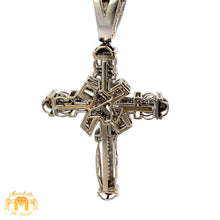 Load image into Gallery viewer, 14k White Gold and Diamond Cross Pendant with Round Diamonds