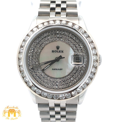 3.50ct Diamond 36mm Rolex Watch with Stainless Steel Jubilee Bracelet