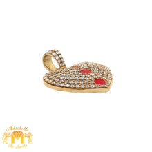 Load image into Gallery viewer, 14k Yellow Gold and Diamond Heart Pendant and 14k yellow gold Cuban Chain