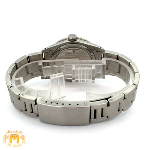 34mm Rolex Oyster Perpetual Diamond Watch with Stainless Steel Oyster Bracelet (choose your color)
