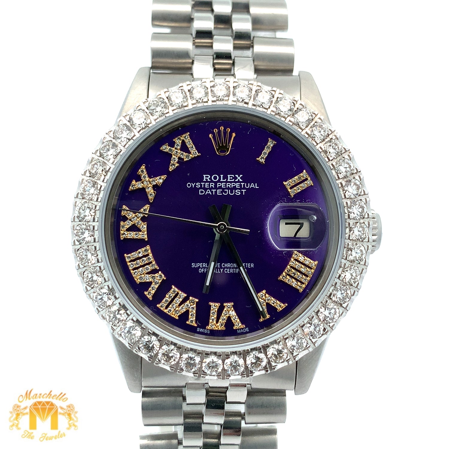 3.40ct Diamond 36mm Rolex Watch with Stainless Steel Jubilee Bracelet