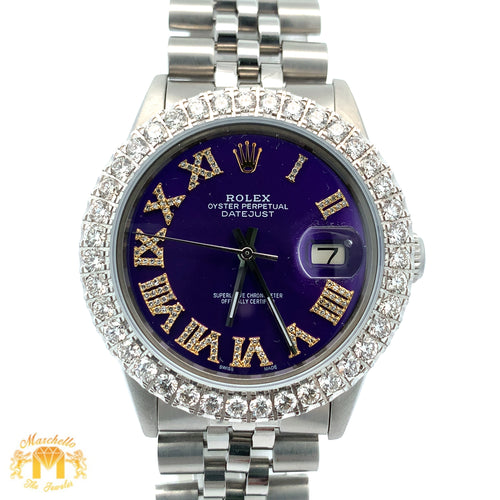 3.40ct Diamond 36mm Rolex Watch with Stainless Steel Jubilee Bracelet