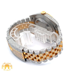Iced out 41mm Rolex Diamond Watch with Two-Tone Jubilee Bracelet