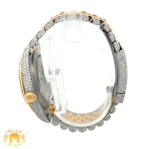 Iced out 41mm Rolex Diamond Watch with Two-Tone Jubilee Bracelet