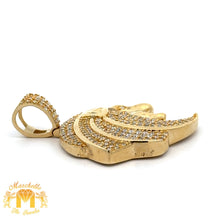 Load image into Gallery viewer, 14k Yellow Gold and Diamond Lion Head Pendant and Yellow Gold Cuban Link Chain