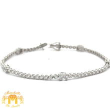 Load image into Gallery viewer, VVS/vs high clarity &amp; E/F in color set in a 18k White Gold Fancy Tennis Bracelet