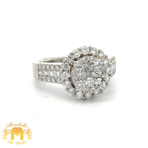 18k white gold and diamond Ladies`Ring with Round diamonds