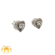 Load image into Gallery viewer, 3.47ct diamonds and White Gold Heart Necklace and 14k gold and diamond Heart Earrings (MOTHER`S DAY SPECIAL)