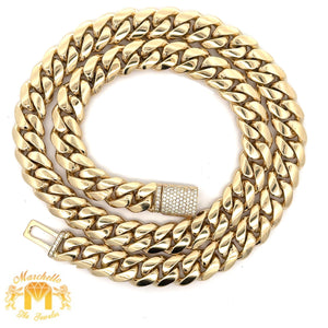 14k Yellow Gold and Diamond 14mm 375.8 grams Miami Cuban Chain