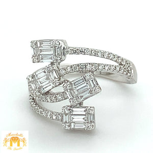 VVS/vs high clarity Diamonds set in a 18k White Gold Quadruple rectange Ladies` Diamond Ring