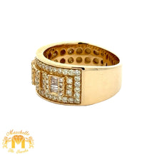 Load image into Gallery viewer, 14k Yellow Gold and Diamond Men`s Band with Baguettes and Round Diamonds