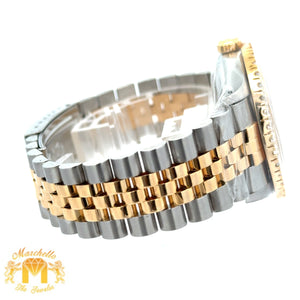 36mm Rolex Diamond Watch with Two-Tone Jubilee Bracelet (Pink mother of pearl diamond dial)