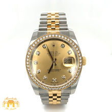 Load image into Gallery viewer, Full factory 36 mm Diamond Rolex watch with Two-tone Jubilee Band