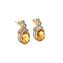 Load image into Gallery viewer, 14k yellow gold and diamond Fancy Earrings