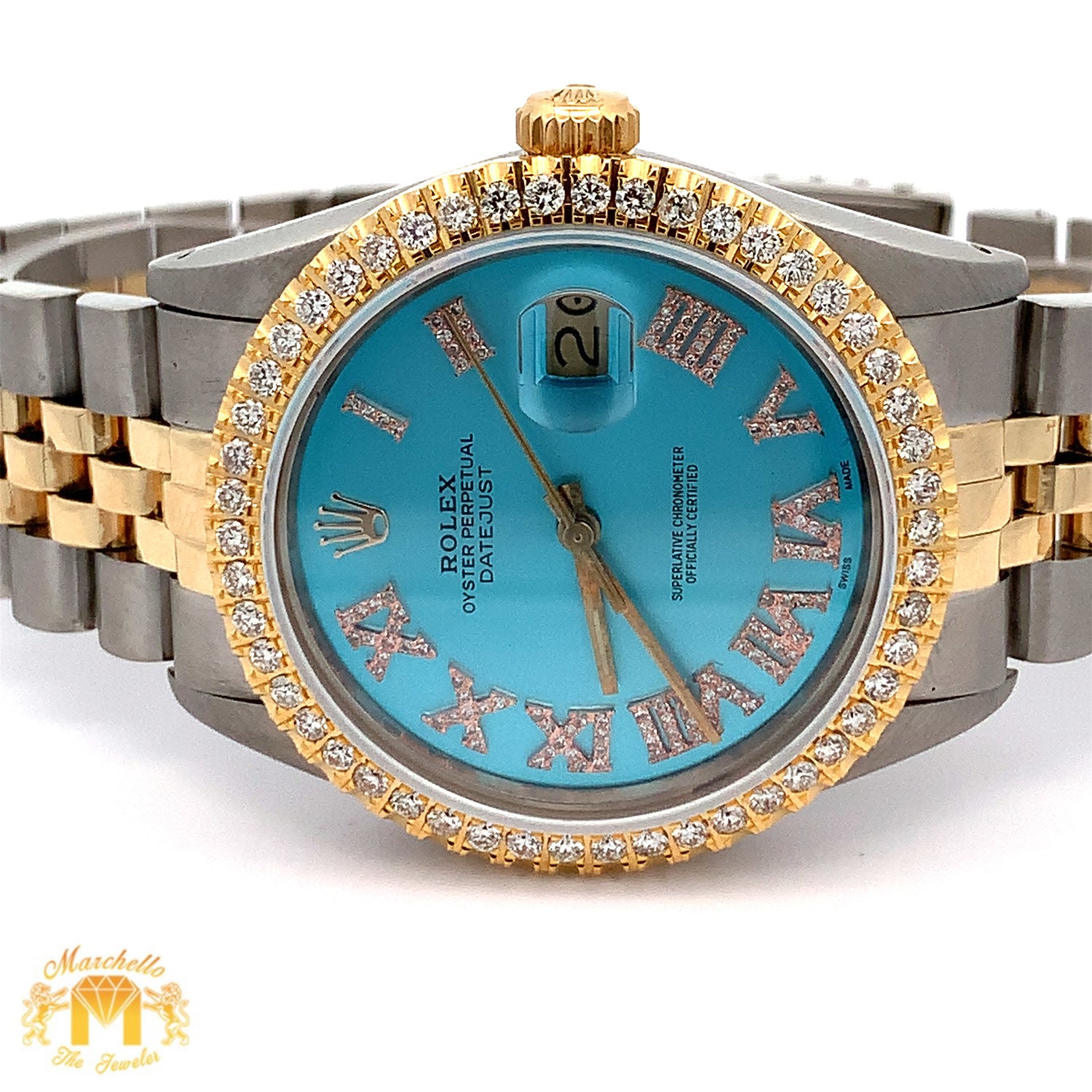 36mm Rolex Diamond Watch with Two-tone Jubilee Bracelet