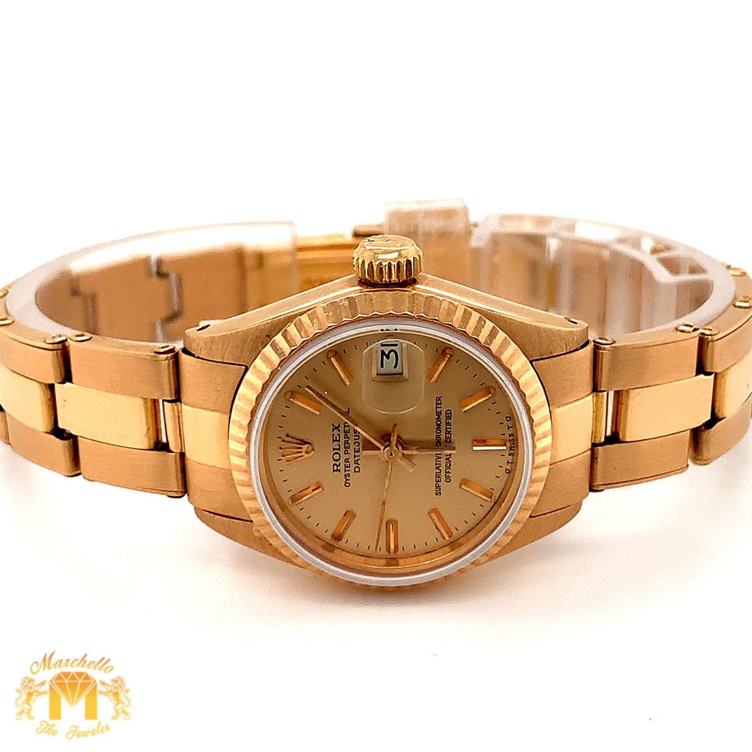 26mm Rose Gold Ladies`Rolex Datejust Watch with Oyster Bracelet