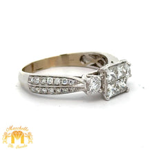 Load image into Gallery viewer, 14k White Gold and Diamond Ladies` Ring with Princess cut and Round Diamonds