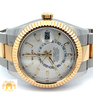 Full Factory 42mm Rolex Sky-Dweller Watch with Two-Tone Oyster Bracelet