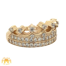 Load image into Gallery viewer, 14k Yellow Gold Crown Shaped Ring with Round Diamonds