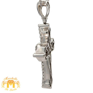 14k white gold and diamond Cross Pendant