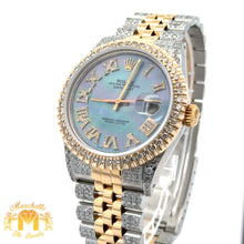 Load image into Gallery viewer, 36mm Rolex Diamond Watch with Two-Tone Jubilee Bracelet (Diamond Mother of Pearl Roman dial, diamond bezel)