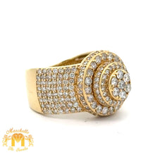 Load image into Gallery viewer, 3.28ct diamonds 14k Yellow Gold Cake Men`s Ring with Round Diamonds